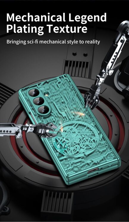 Защитный чехол UniCase Mechanical Legend для Samsung Galaxy Fold 8 Ultra - Green: фото 4 из 13
