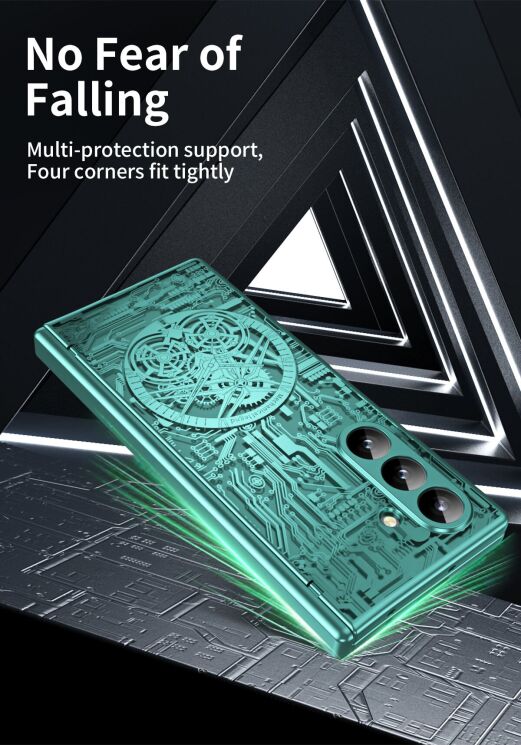 Защитный чехол UniCase Mechanical Legend для Samsung Galaxy Fold 8 Ultra - Green: фото 6 из 13