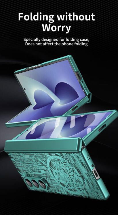Защитный чехол UniCase Mechanical Legend для Samsung Galaxy Fold 8 Ultra - Green: фото 7 из 13