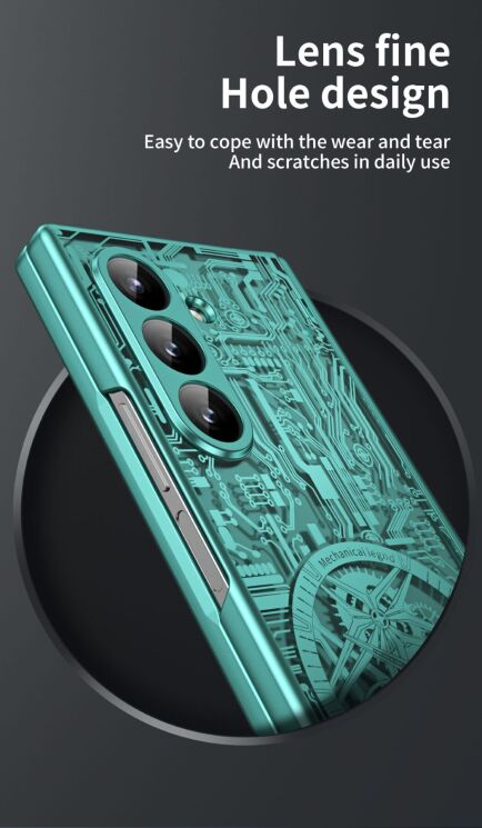 Защитный чехол UniCase Mechanical Legend для Samsung Galaxy Fold 8 Ultra - Green: фото 11 из 13