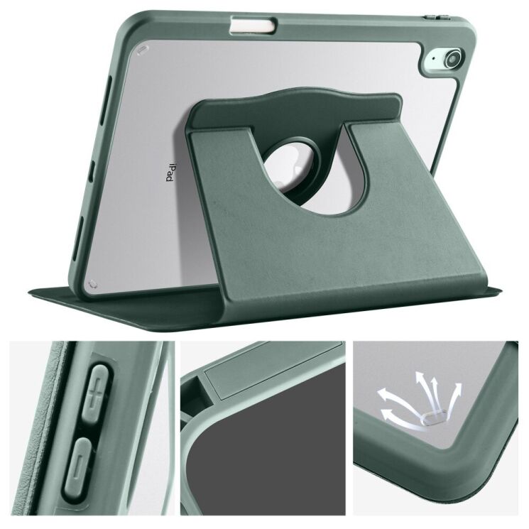Захисний чохол UniCase Rotary Stand для Apple iPad 10.9 (2022) / iPad 11 (2025) - Blackish Green: фото 5 з 7