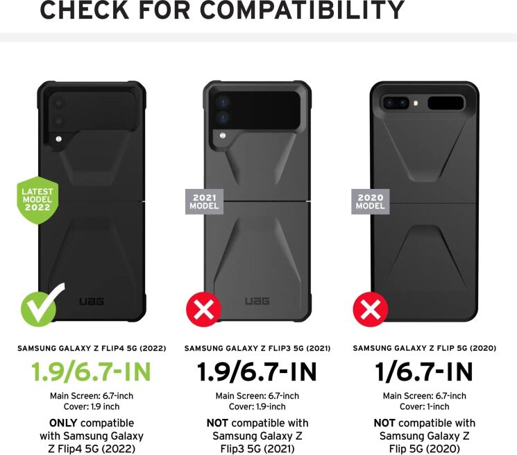 Защитный чехол URBAN ARMOR GEAR (UAG) Civilian (FF) для Samsung Galaxy Flip 4 (214007114040) - Black: фото 11 из 11