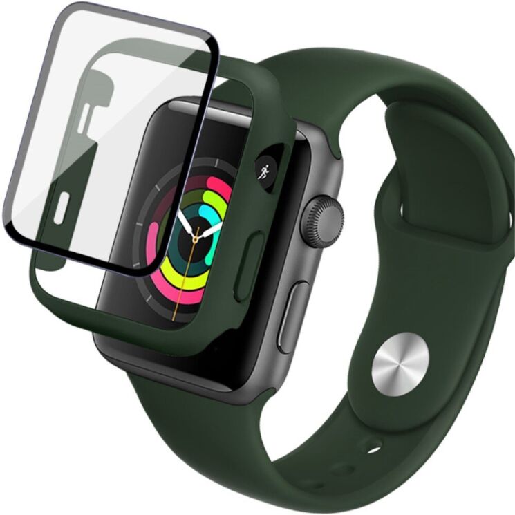 Захисний комплект IMAK Watch Strap + Case для Apple Watch 42 mm - Dark Green: фото 2 з 14