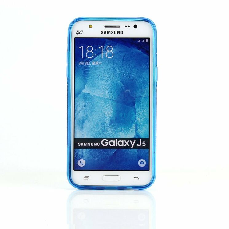 Силиконовая накладка Deexe S Line для Samsung Galaxy J5 (J500) - Blue: фото 2 из 7