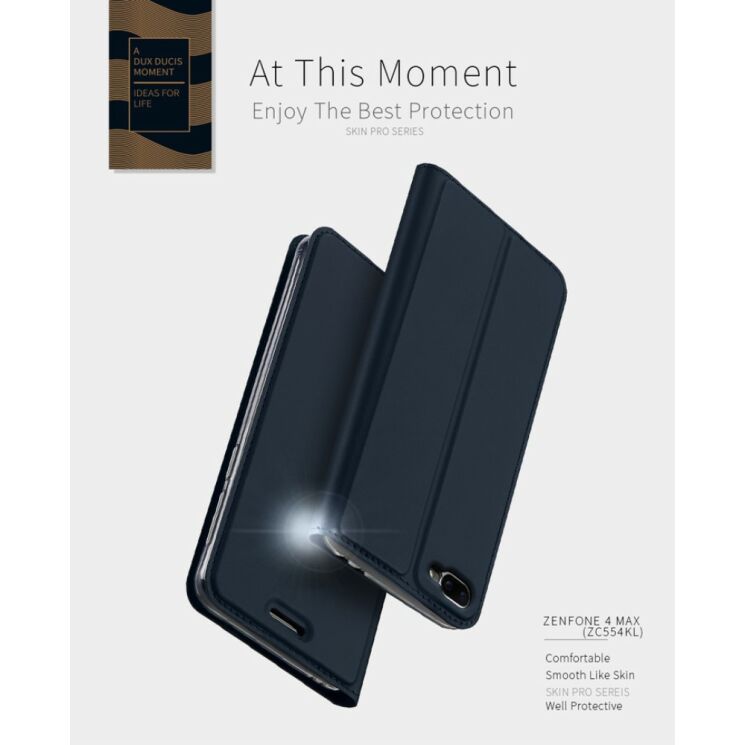 Чехол-книжка DUX DUCIS Skin Pro для Asus ZenFone 4 Max (ZC554KL) - Dark Blue: фото 10 из 15