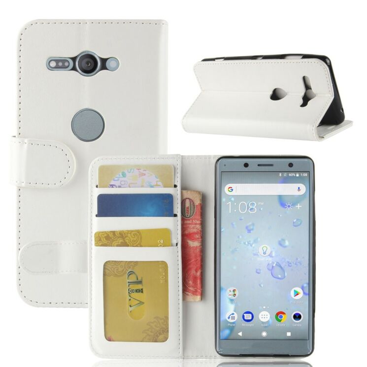 Чехол-книжка Deexe Wallet Style для Sony Xperia XZ2 Compact - White: фото 2 из 9