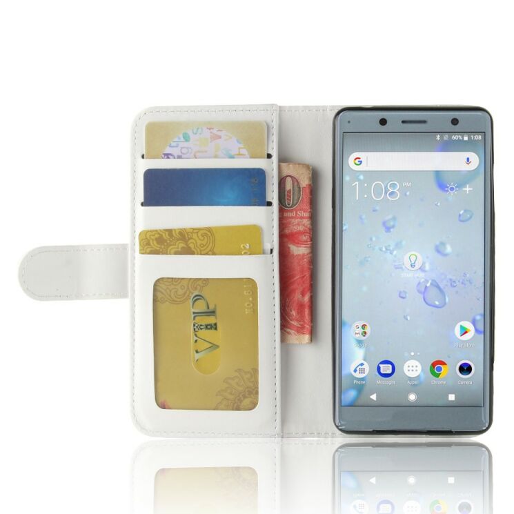 Чехол-книжка Deexe Wallet Style для Sony Xperia XZ2 Compact - White: фото 6 из 9