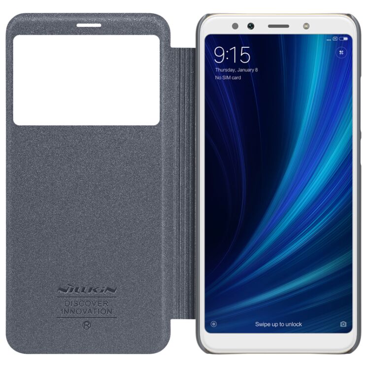 Чехол-книжка NILLKIN Sparkle Series для Xiaomi Mi 6X / Mi A2 - Black: фото 6 из 16