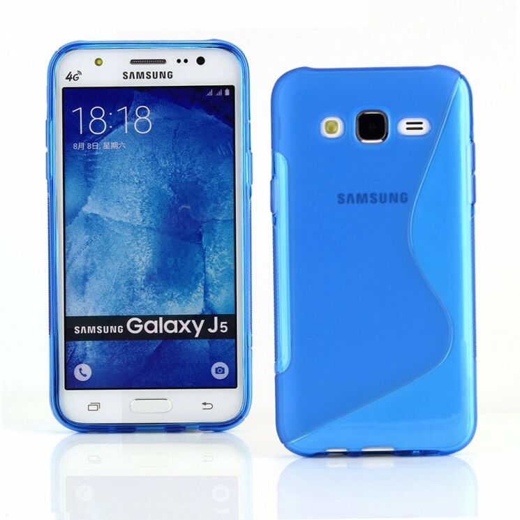 Силиконовая накладка Deexe S Line для Samsung Galaxy J5 (J500) - Blue: фото 1 из 7