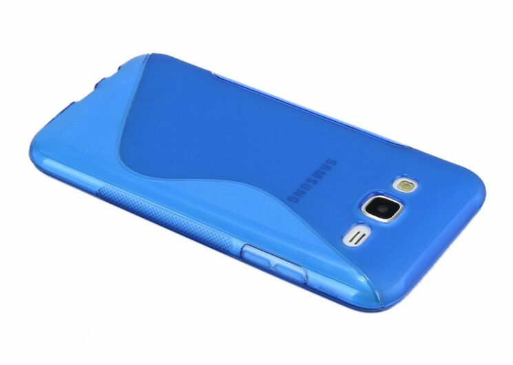 Силиконовая накладка Deexe S Line для Samsung Galaxy J5 (J500) - Blue: фото 5 из 7