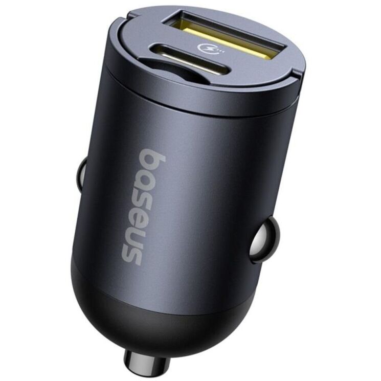 Автомобильное зарядное устройство Baseus Tiny Star Mini 30W (USB + Type-C) C00035001121-02 - Black: фото 3 из 26