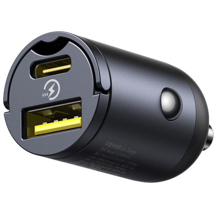 Автомобильное зарядное устройство Baseus Tiny Star Mini 30W (USB + Type-C) C00035001121-02 - Black: фото 2 из 26