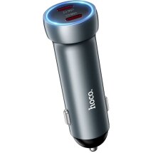 Автомобильное зарядное устройство Hoco Z54B PD60W (2Type-C) - Metal Grey: фото 1 из 7