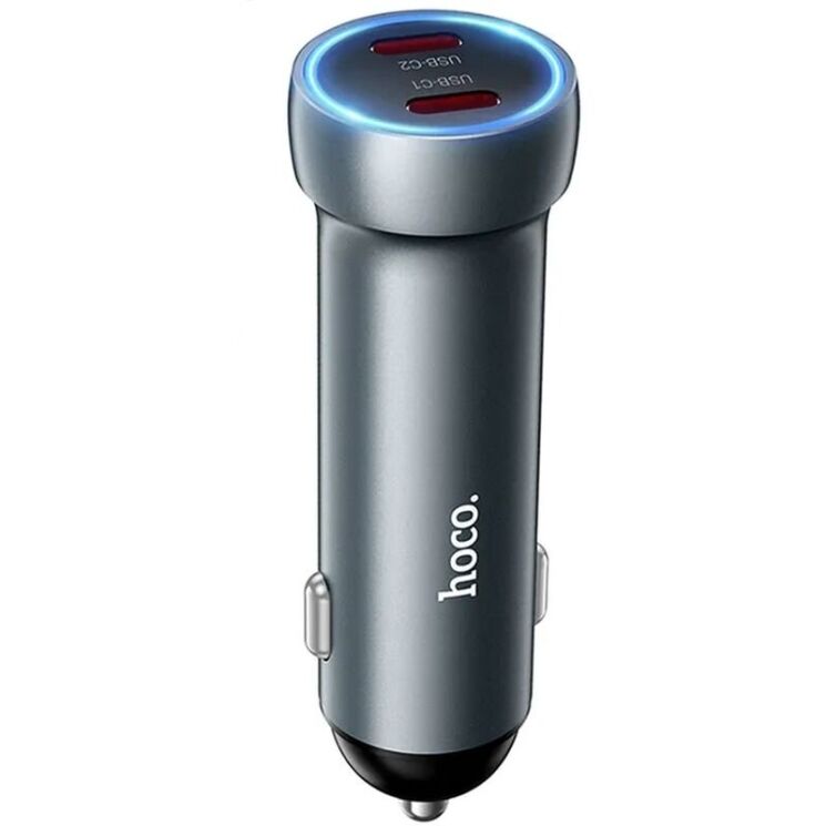 Автомобильное зарядное устройство Hoco Z54B PD60W (2Type-C) - Metal Grey: фото 2 из 7