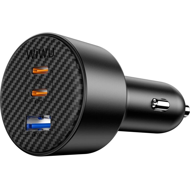 Автомобильное зарядное устройство WIWU CC026 Warriors PD200W + QC3.0 (USB + 2Type-C) - Black: фото 2 из 9