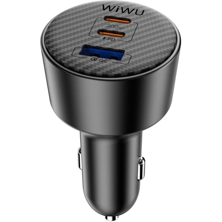 Автомобильное зарядное устройство WIWU CC026 Warriors PD200W + QC3.0 (USB + 2Type-C) - Black: фото 1 из 9
