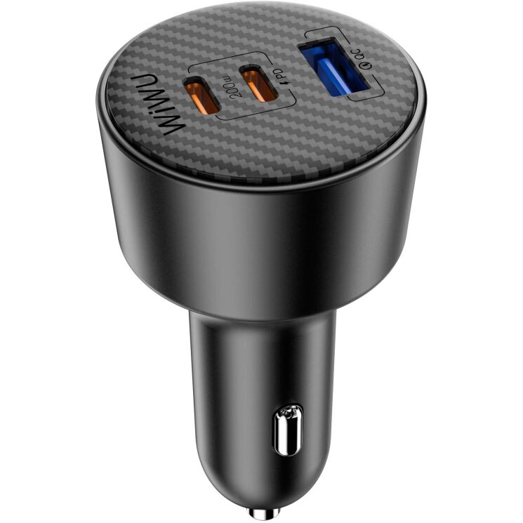 Автомобильное зарядное устройство WIWU CC026 Warriors PD200W + QC3.0 (USB + 2Type-C) - Black: фото 5 из 9