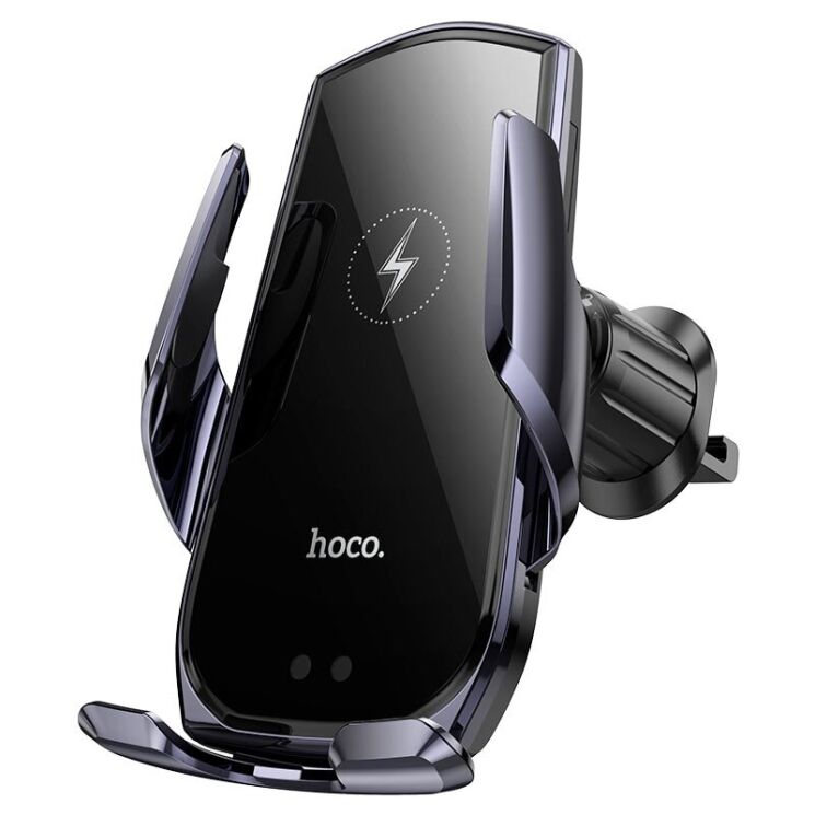 Автомобильный держатель с беспроводной зарядкой Hoco CA202 Plus - Black: фото 1 из 8