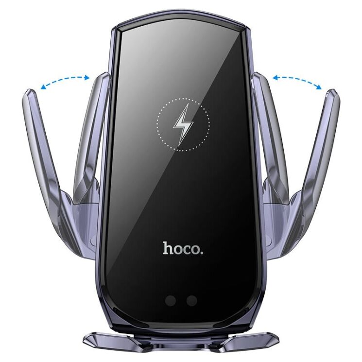Автомобильный держатель с беспроводной зарядкой Hoco CA202 Plus - Black: фото 3 из 8