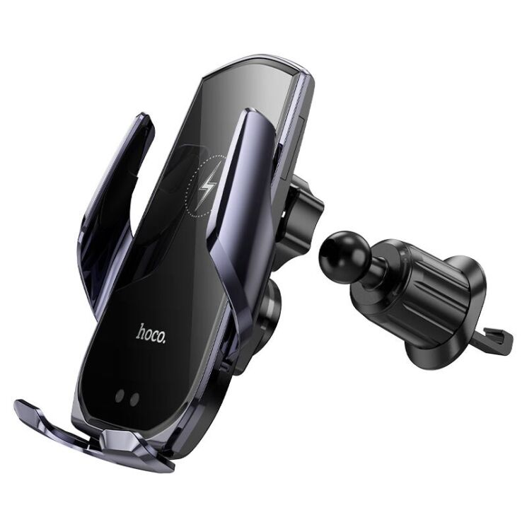 Автомобильный держатель с беспроводной зарядкой Hoco CA202 Plus - Black: фото 2 из 8