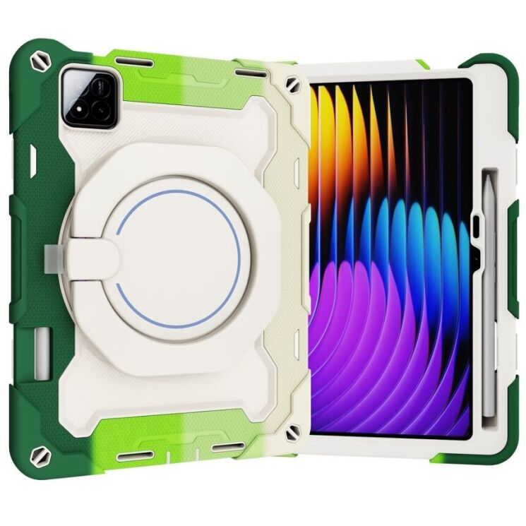 Чехол Deexe Grip Kickstand для Xiaomi Pad 7 / 7 Pro - Colorful / Green: фото 5 из 21
