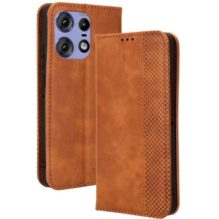 Чехол Deexe Retro Style для Motorola Edge 50 Pro - Brown: фото 1 из 7