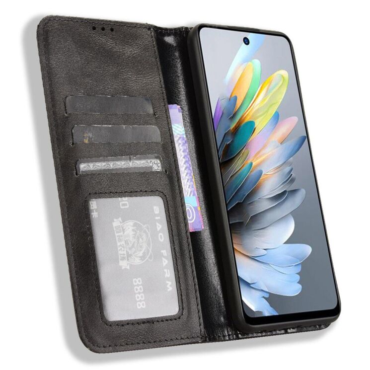 Чохол Deexe Retro Style для ZTE Blade A75 - Black: фото 2 з 7