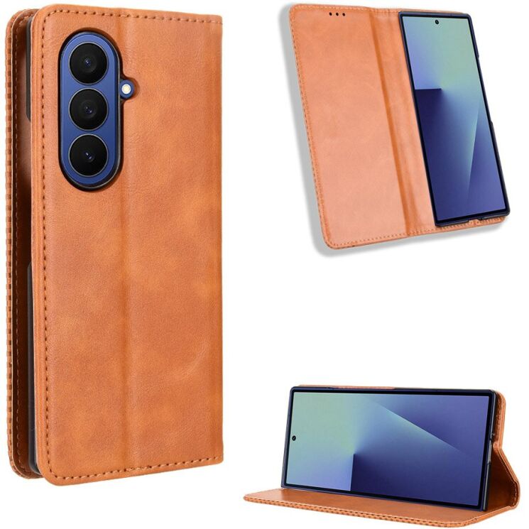Чехол Deexe Retro Style (FF) для Samsung Galaxy Fold 8 Ultra - Brown: фото 5 из 7