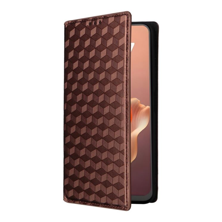 Чехол Deexe Rhombus Book для Blackview Shark 9 - Brown: фото 6 из 10