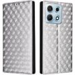 Чехол Deexe Rhombus Book для Motorola Edge 70 Max - Silver (435513S)