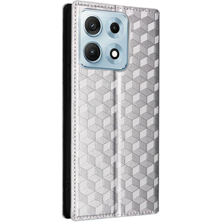 Чохол Deexe Rhombus Book для Motorola Edge 70 Max - Silver: фото 7 з 7