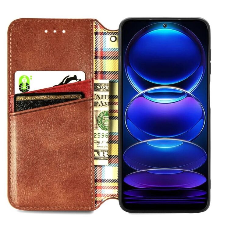 Чехол Deexe Rhombus Wallet для HMD Pulse Pro - Brown: фото 2 из 6