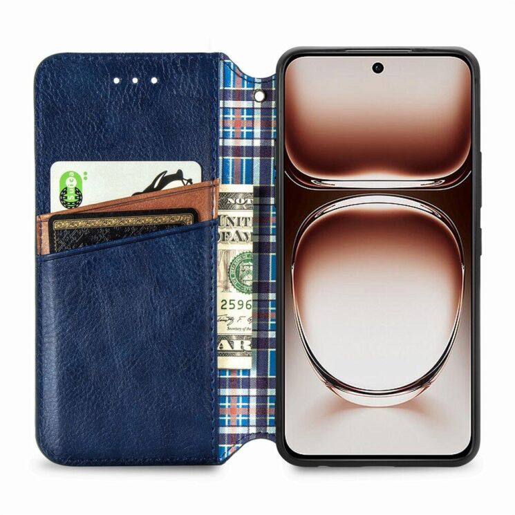 Чехол Deexe Rhombus Wallet для Motorola Edge 50 Neo - Blue: фото 2 из 10