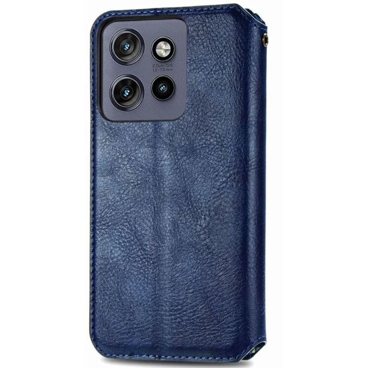 Чехол Deexe Rhombus Wallet для Motorola Edge 50 Neo - Blue: фото 5 из 10