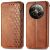 Чехол Deexe Rhombus Wallet для Realme 12 / 12 Plus - Brown: фото 1 из 6