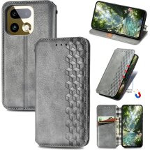 Чехол Deexe Rhombus Wallet для Realme 16 Pro Plus - Grey: фото 1 из 9