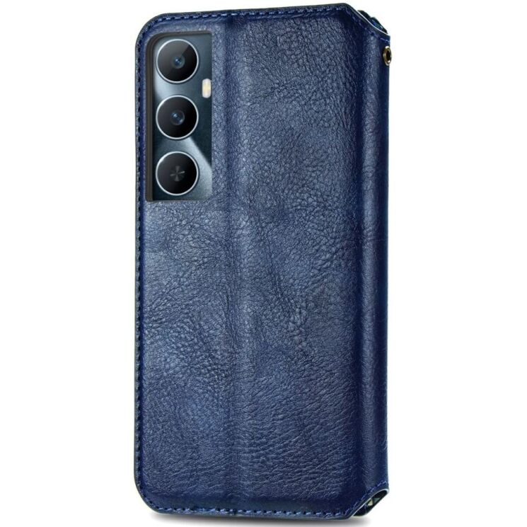 Чехол Deexe Rhombus Wallet для Realme C65 - Blue: фото 5 из 9