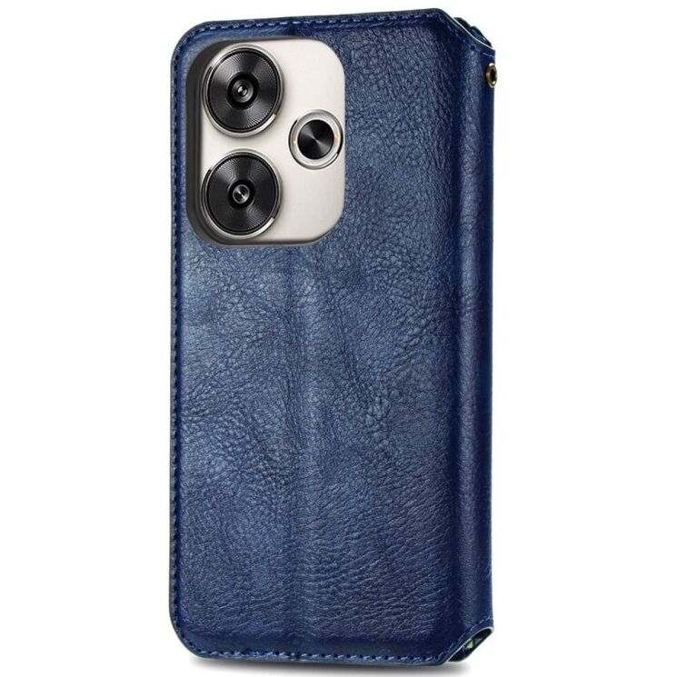 Чехол Deexe Rhombus Wallet для Xiaomi Poco F6 - Blue: фото 5 из 9