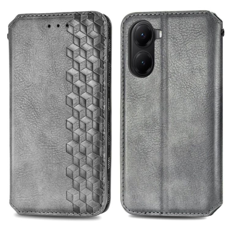 Чохол Deexe Rhombus Wallet для Xiaomi Poco X7 Pro - Grey: фото 2 з 10