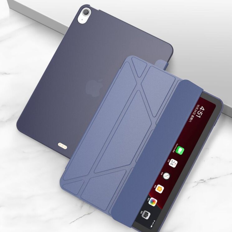Чехол Deexe SmartCover для Apple iPad Air 4 / 5 10.9 (2020/2022) / Air 11 M3/M2 (2025/2024) - Dark Blue: фото 1 из 13