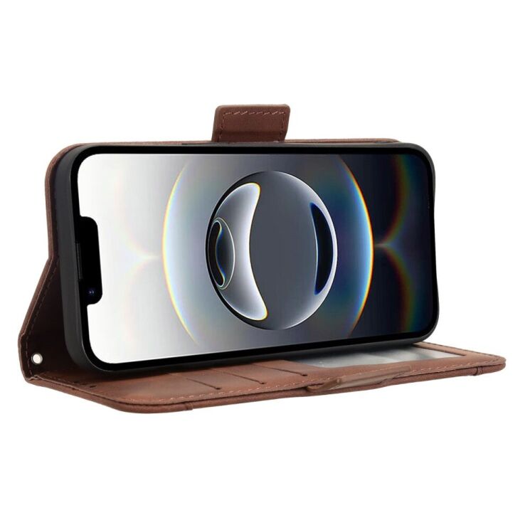 Чехол Deexe Wallet Stand для Apple iPhone 16e - Brown: фото 4 из 7