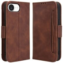 Чехол Deexe Wallet Stand для Apple iPhone 16e - Brown: фото 1 из 7