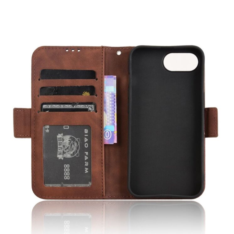 Чехол Deexe Wallet Stand для Apple iPhone 16e - Brown: фото 5 из 7