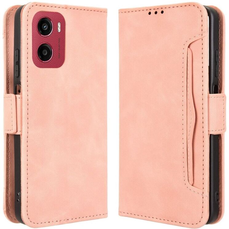 Чехол Deexe Wallet Stand для Motorola Moto G05 / Moto E15 - Pink: фото 1 из 7