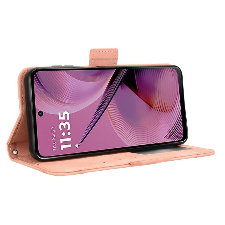 Чехол Deexe Wallet Stand для Motorola Moto G55 - Pink: фото 4 из 7