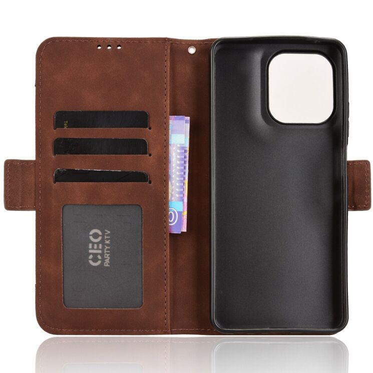 Чохол Deexe Wallet Stand для Motorola Moto G56 - Brown: фото 4 з 14