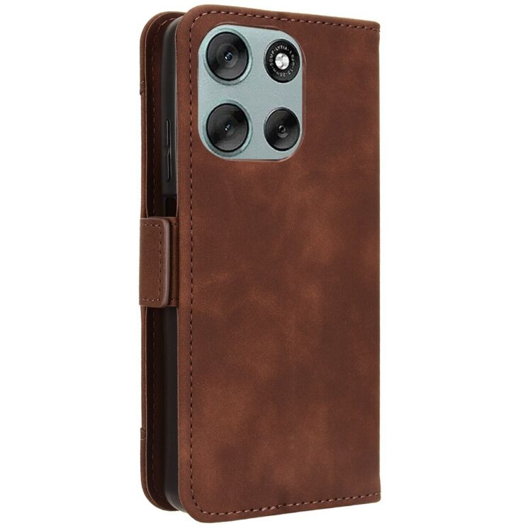 Чохол Deexe Wallet Stand для Motorola Moto G56 - Brown: фото 7 з 14