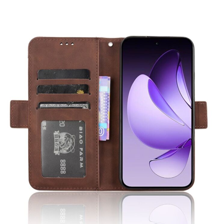 Чехол Deexe Wallet Stand для OPPO Reno 13 5G - Brown: фото 3 из 7