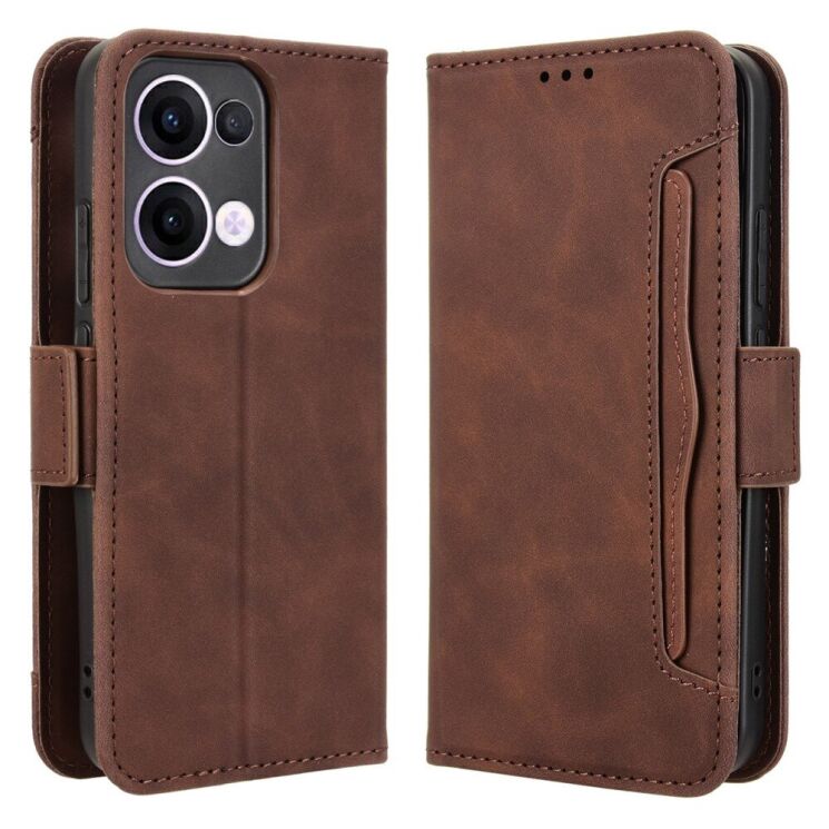 Чехол Deexe Wallet Stand для OPPO Reno 13 5G - Brown: фото 1 из 7
