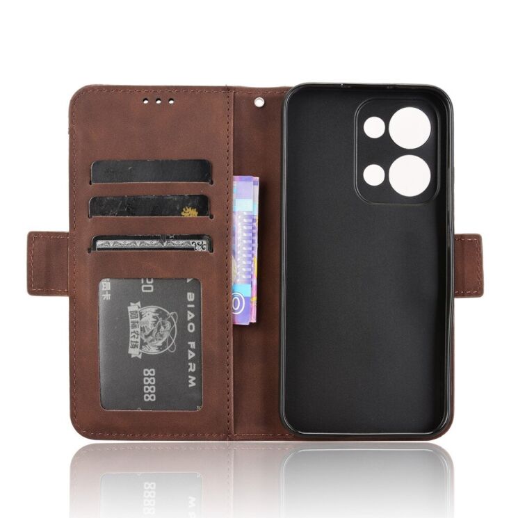 Чехол Deexe Wallet Stand для OPPO Reno 13 5G - Brown: фото 5 из 7